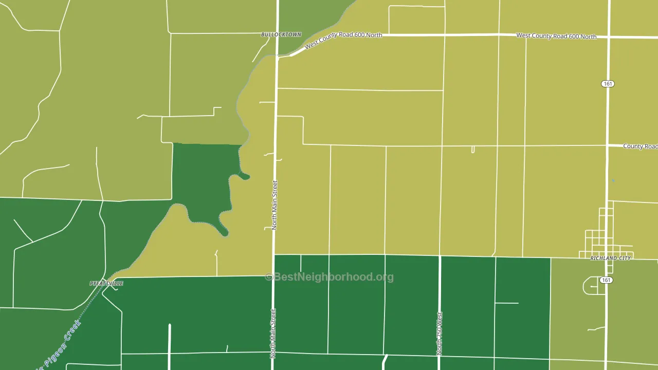 Bullocktown, IN block-group voter-turnout map