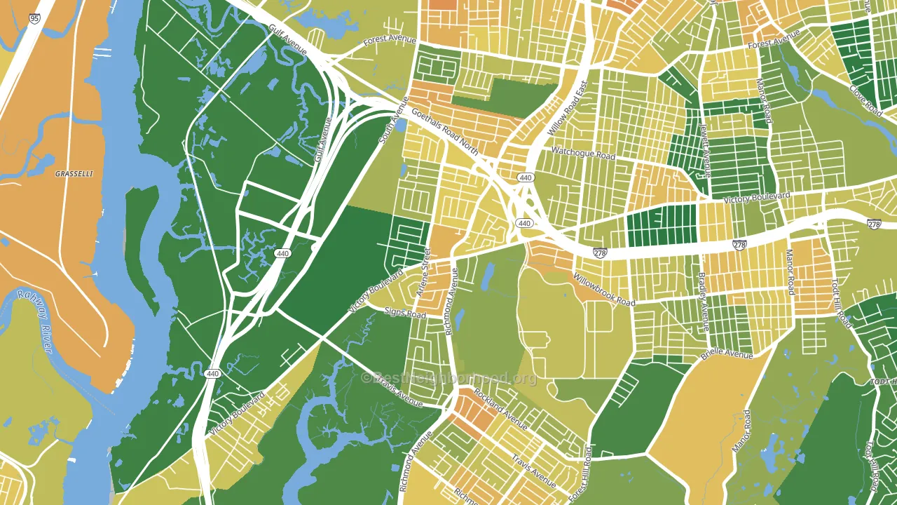 Bulls Head, Staten Island, NY block-group voter-turnout map