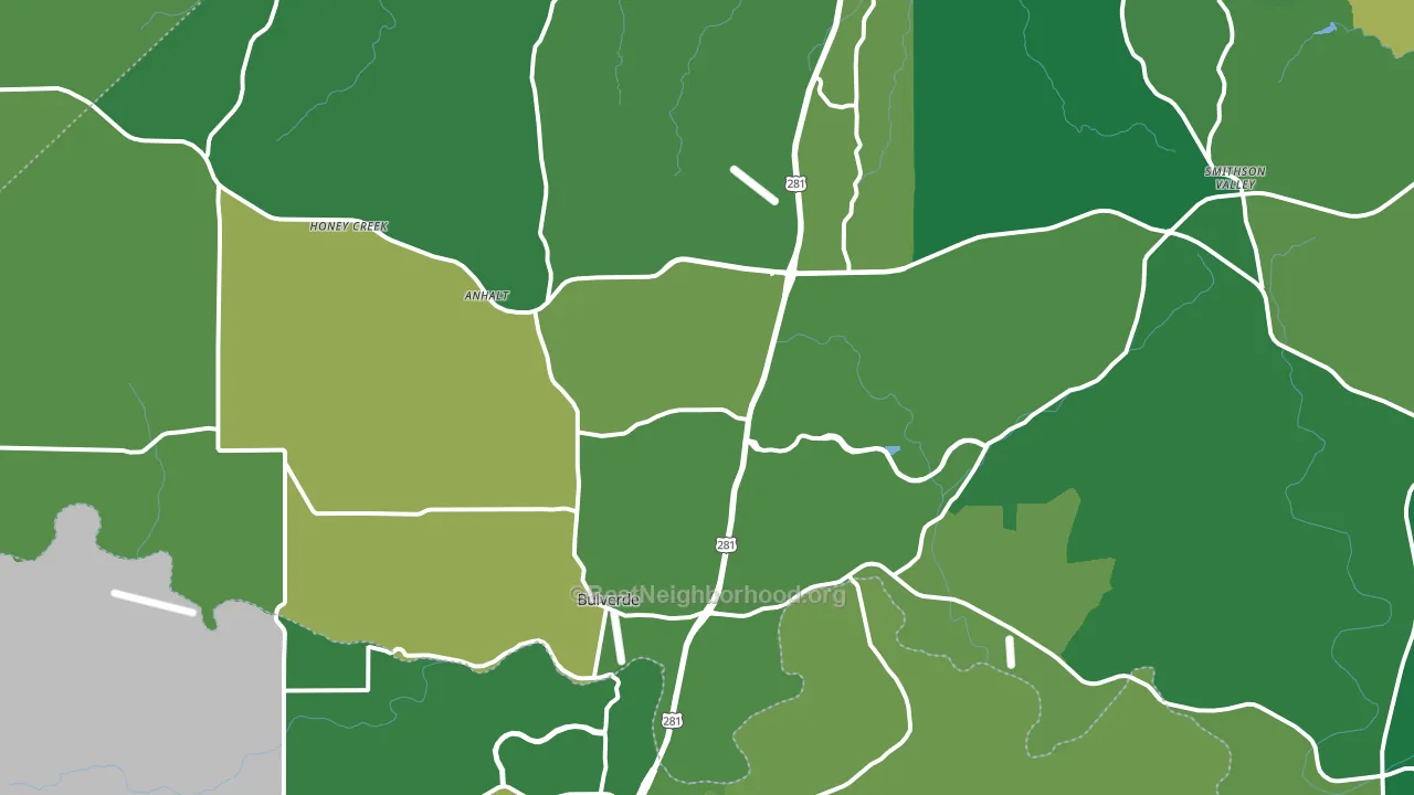 Bulverde, TX block-group voter-turnout map