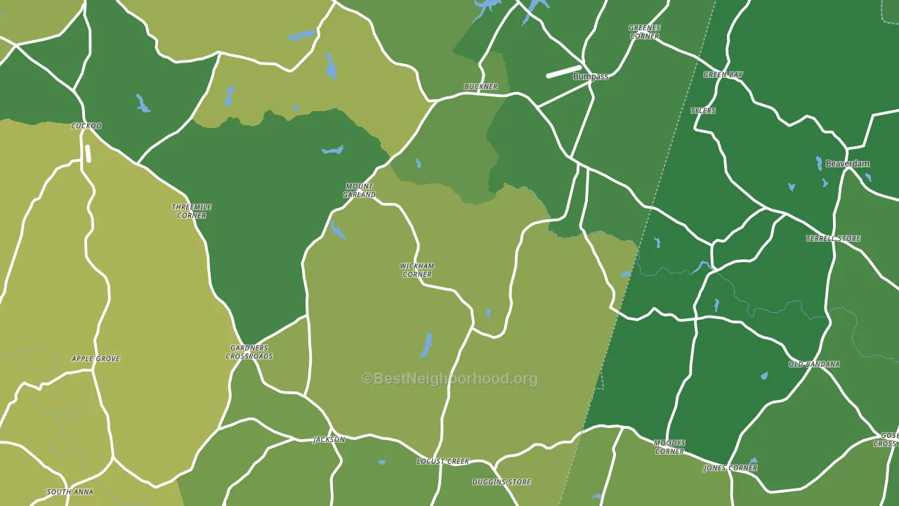 Bumpass, VA block-group voter-turnout map