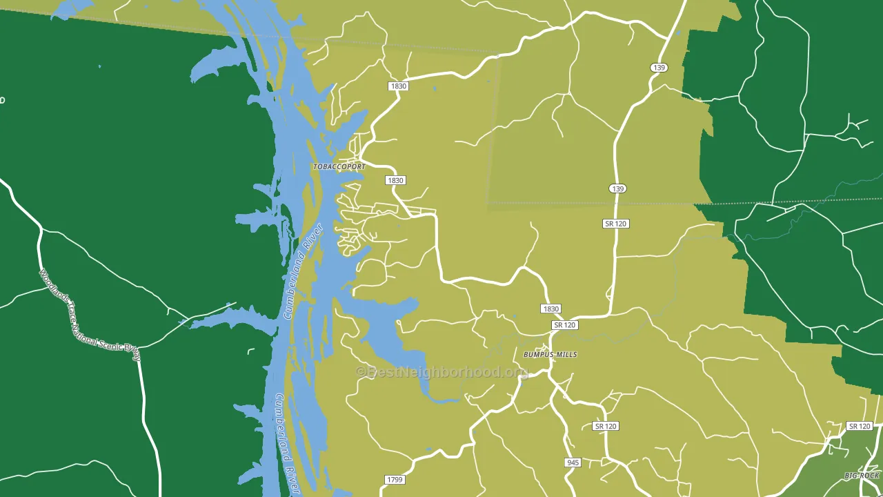 Bumpus Mills, TN block-group voter-turnout map