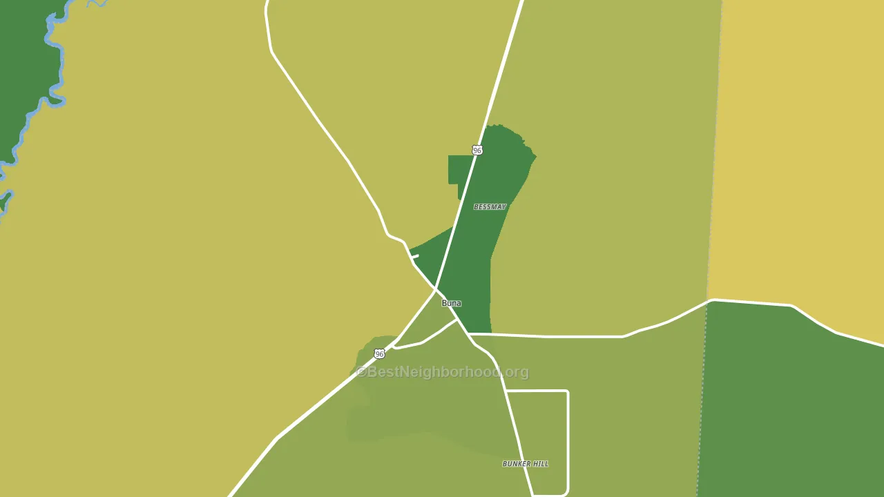 Buna, TX block-group voter-turnout map