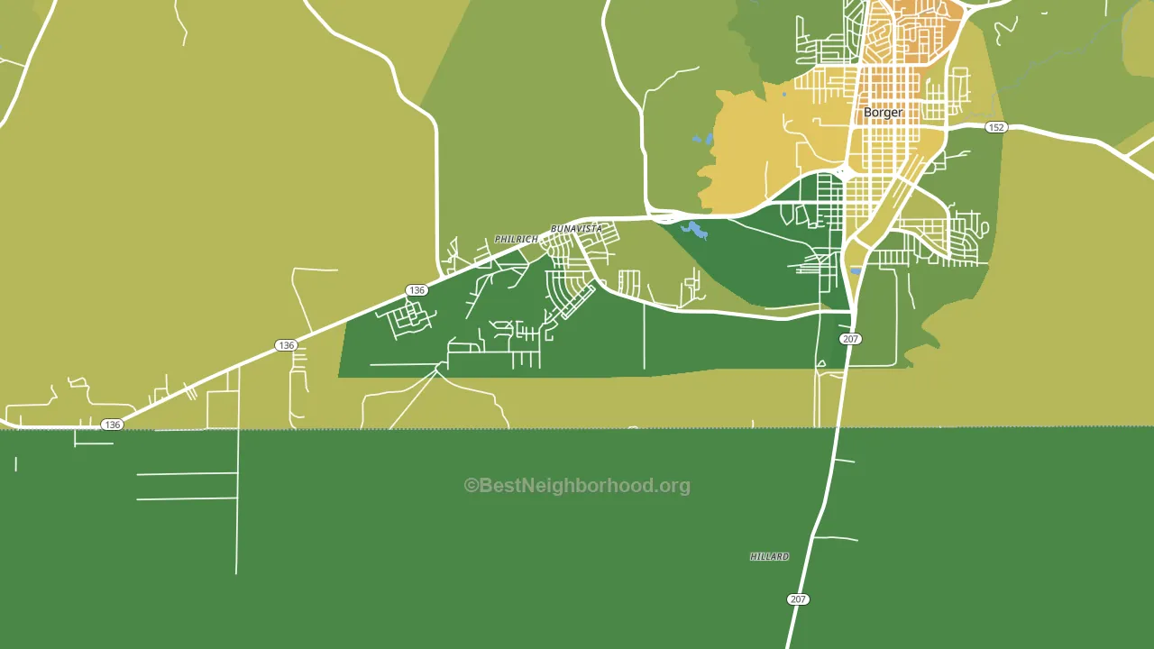 Bunavista, TX block-group voter-turnout map