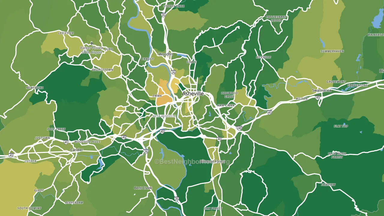 Buncombe County, NC block-group voter-turnout map