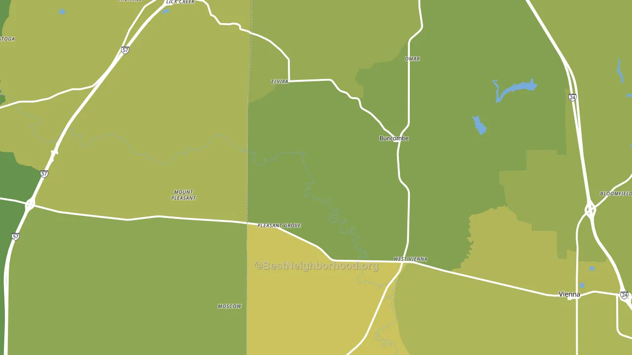 Buncombe, IL block-group voter-turnout map