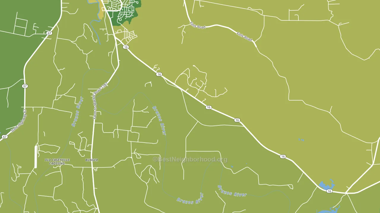 Bunger, TX block-group voter-turnout map