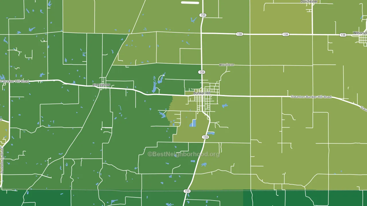 Bunker Hill, IL block-group voter-turnout map