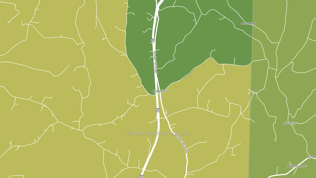 Bunker Hill, TN block-group voter-turnout map