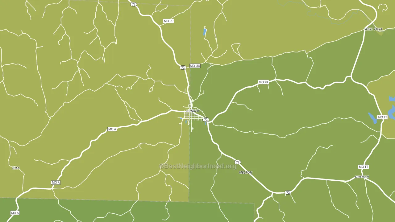 Bunker, MO block-group voter-turnout map