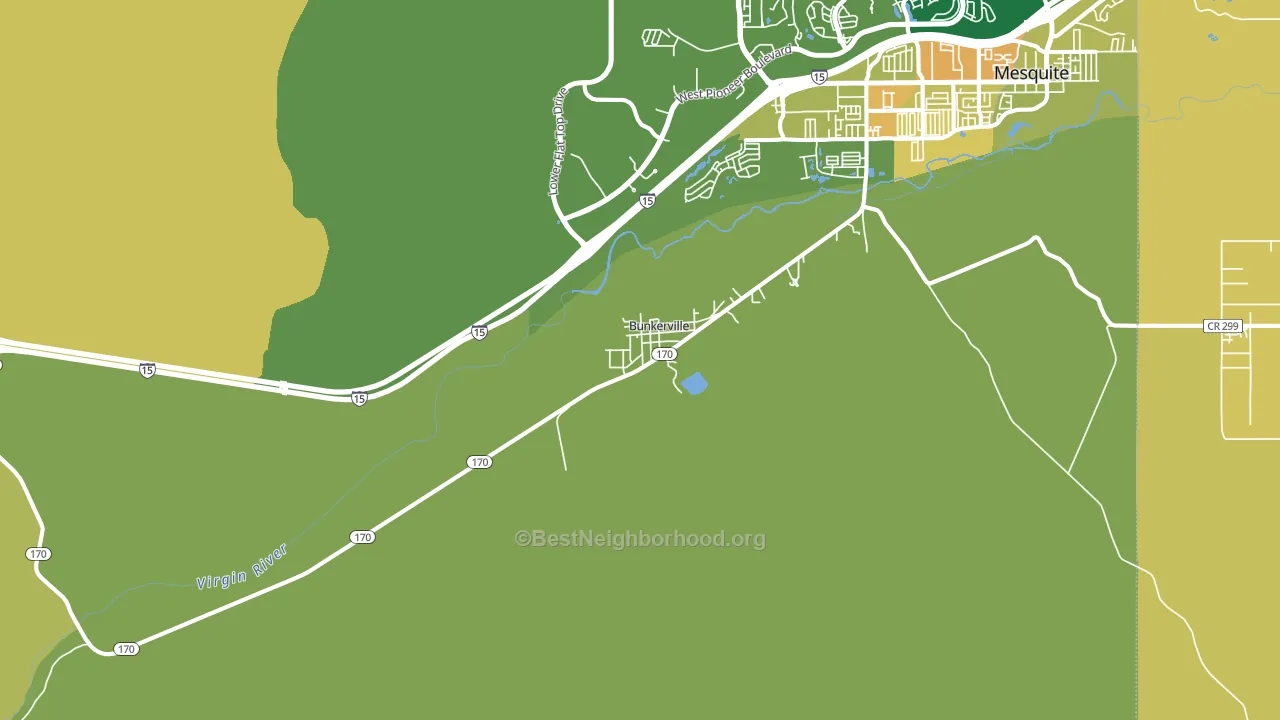 Bunkerville, NV block-group voter-turnout map