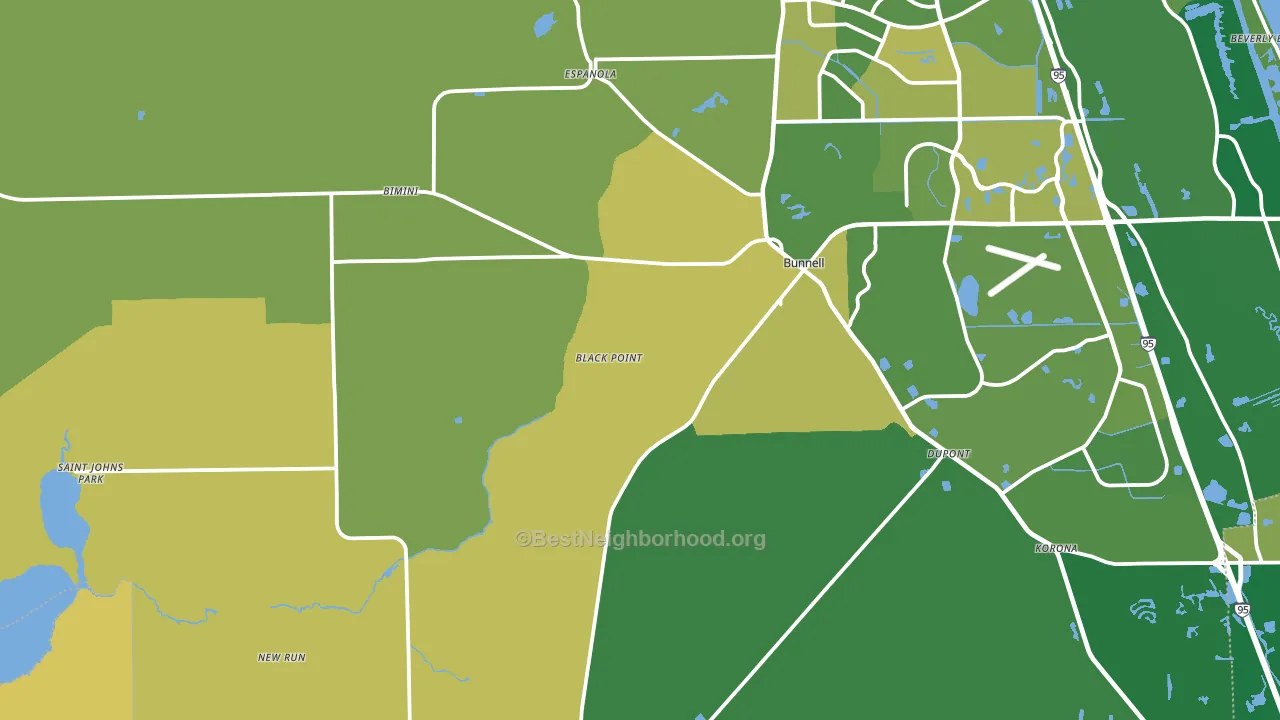 Bunnell, FL block-group voter-turnout map