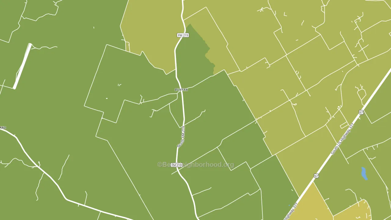 Bunyan, TX block-group voter-turnout map