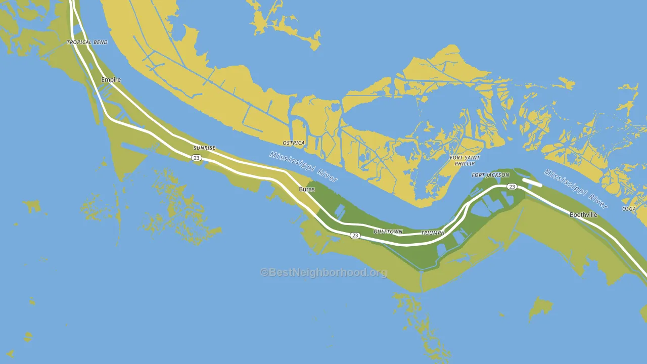 Buras, LA block-group voter-turnout map
