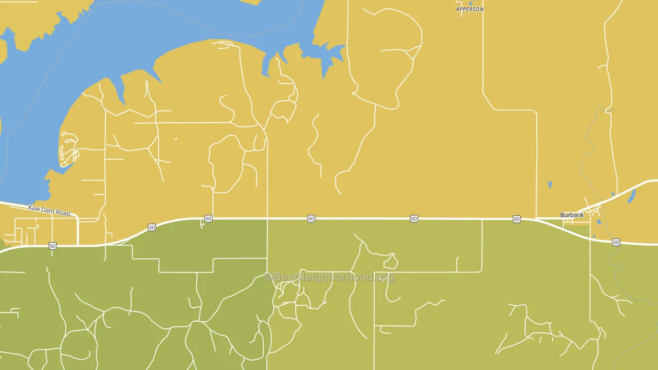 Burbank, OK block-group voter-turnout map