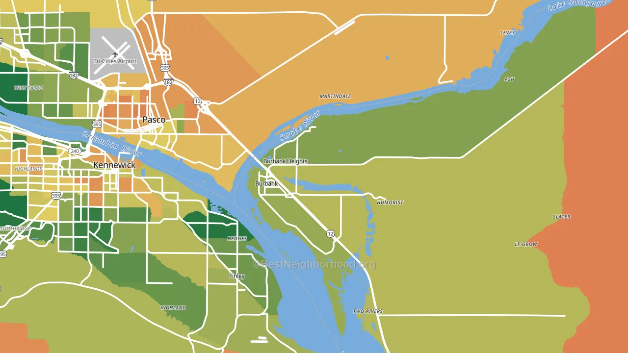 Burbank, WA block-group voter-turnout map