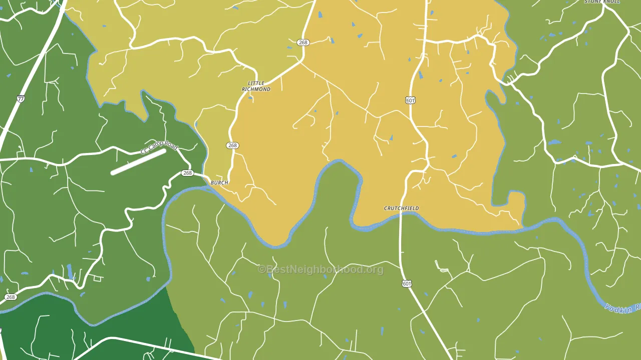 Burch, NC block-group voter-turnout map
