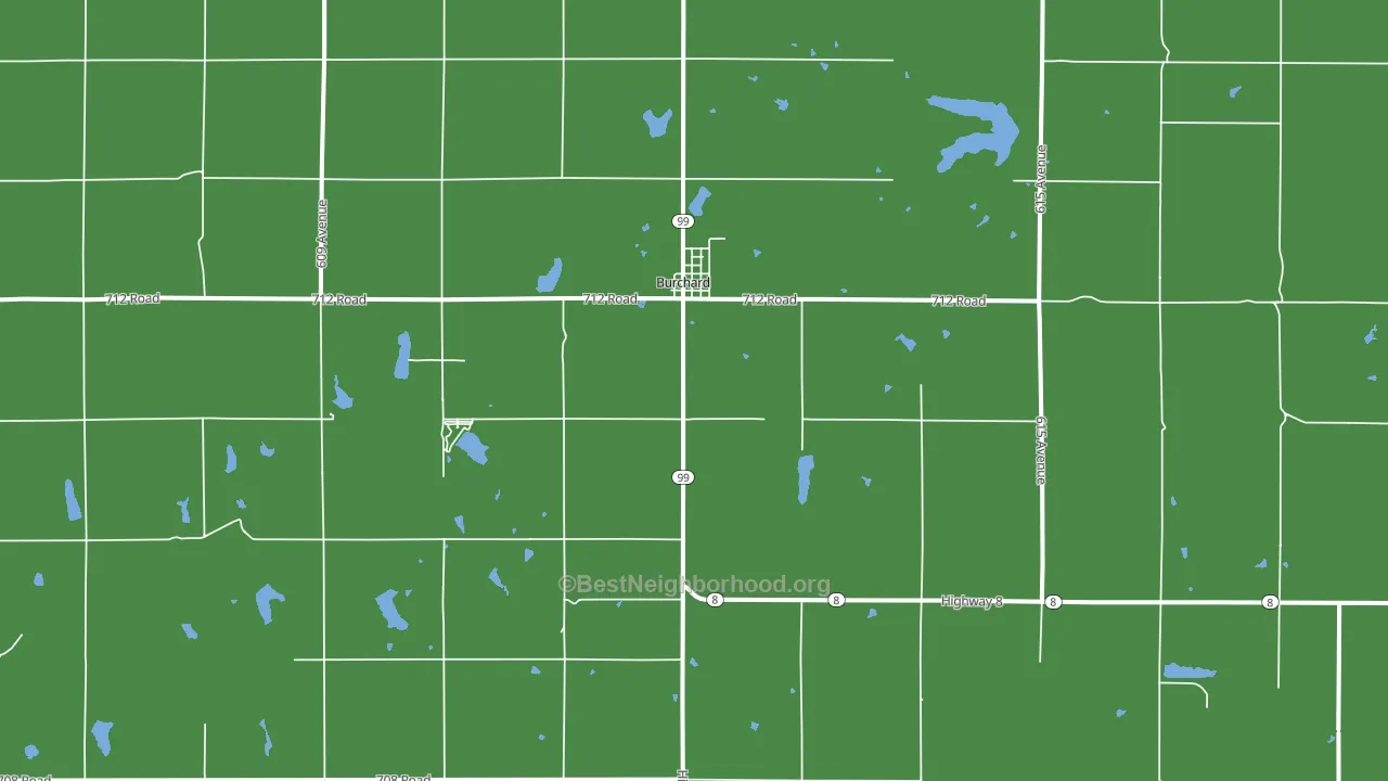 Burchard, NE block-group voter-turnout map