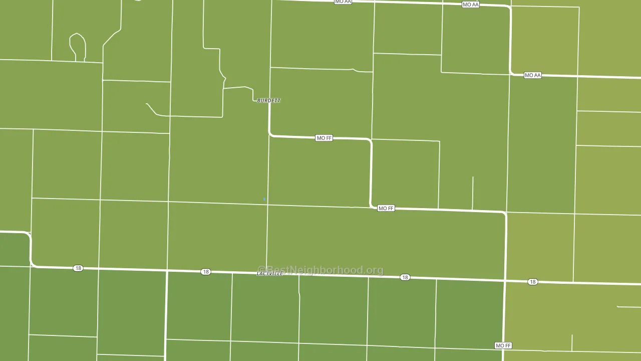 Burdett, MO block-group voter-turnout map