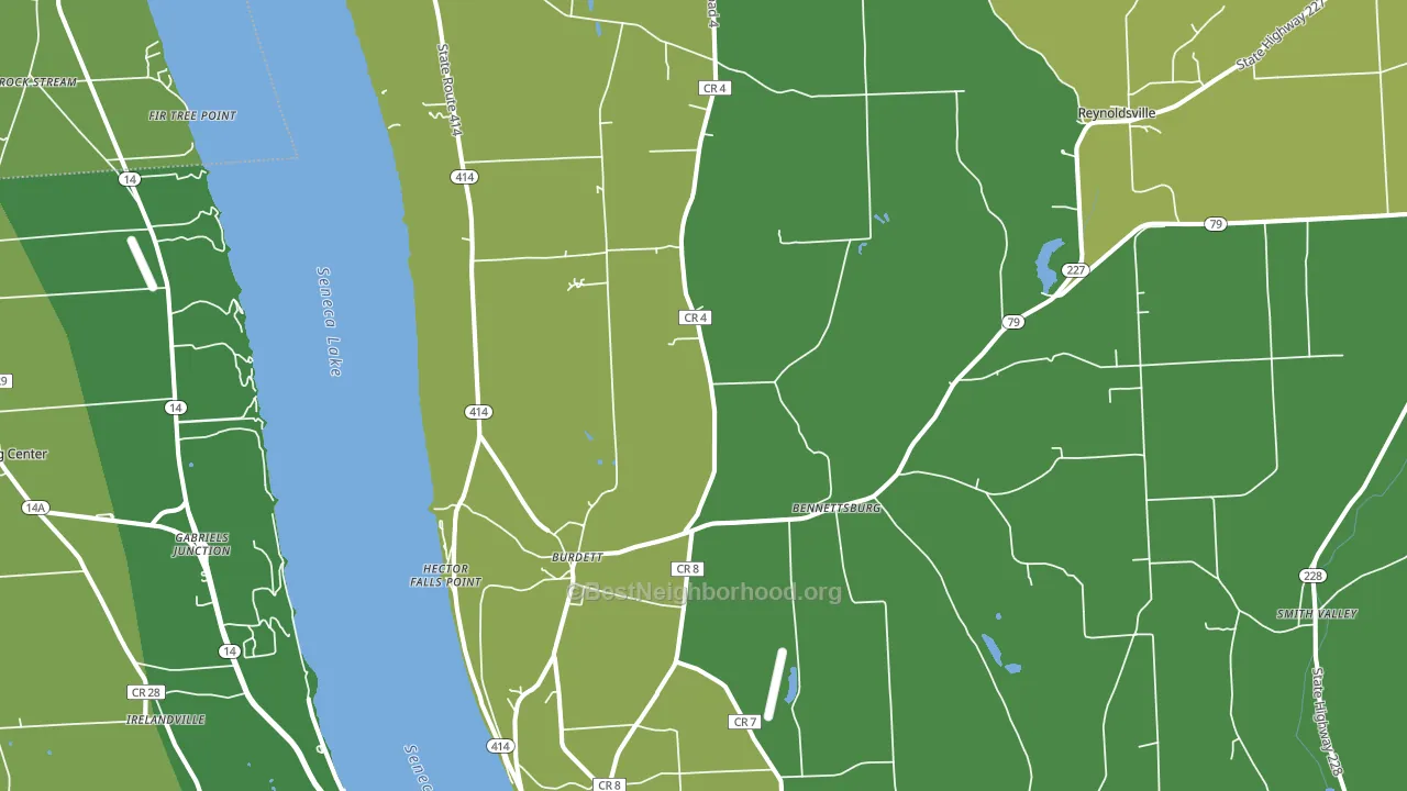 Burdett, NY block-group voter-turnout map