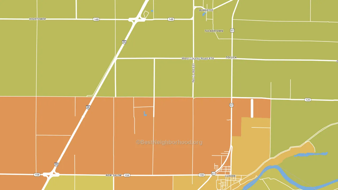 Burdette, AR block-group voter-turnout map