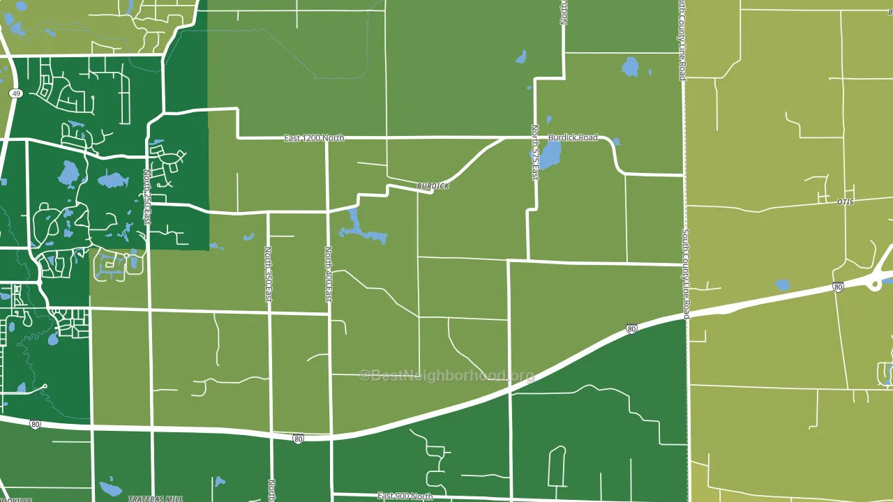 Burdick, IN block-group voter-turnout map