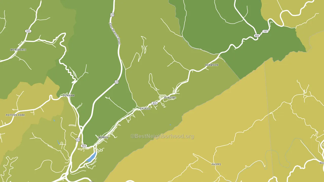 Burdine, KY block-group voter-turnout map