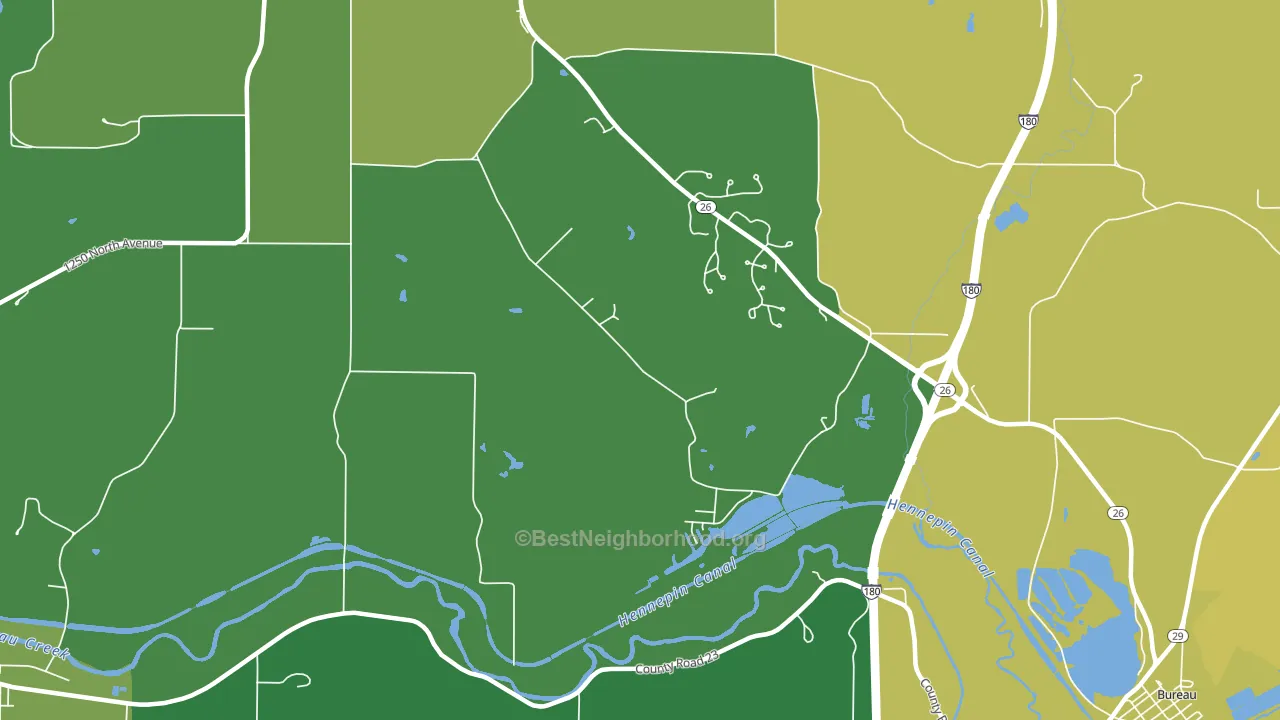 Bureau, IL block-group voter-turnout map