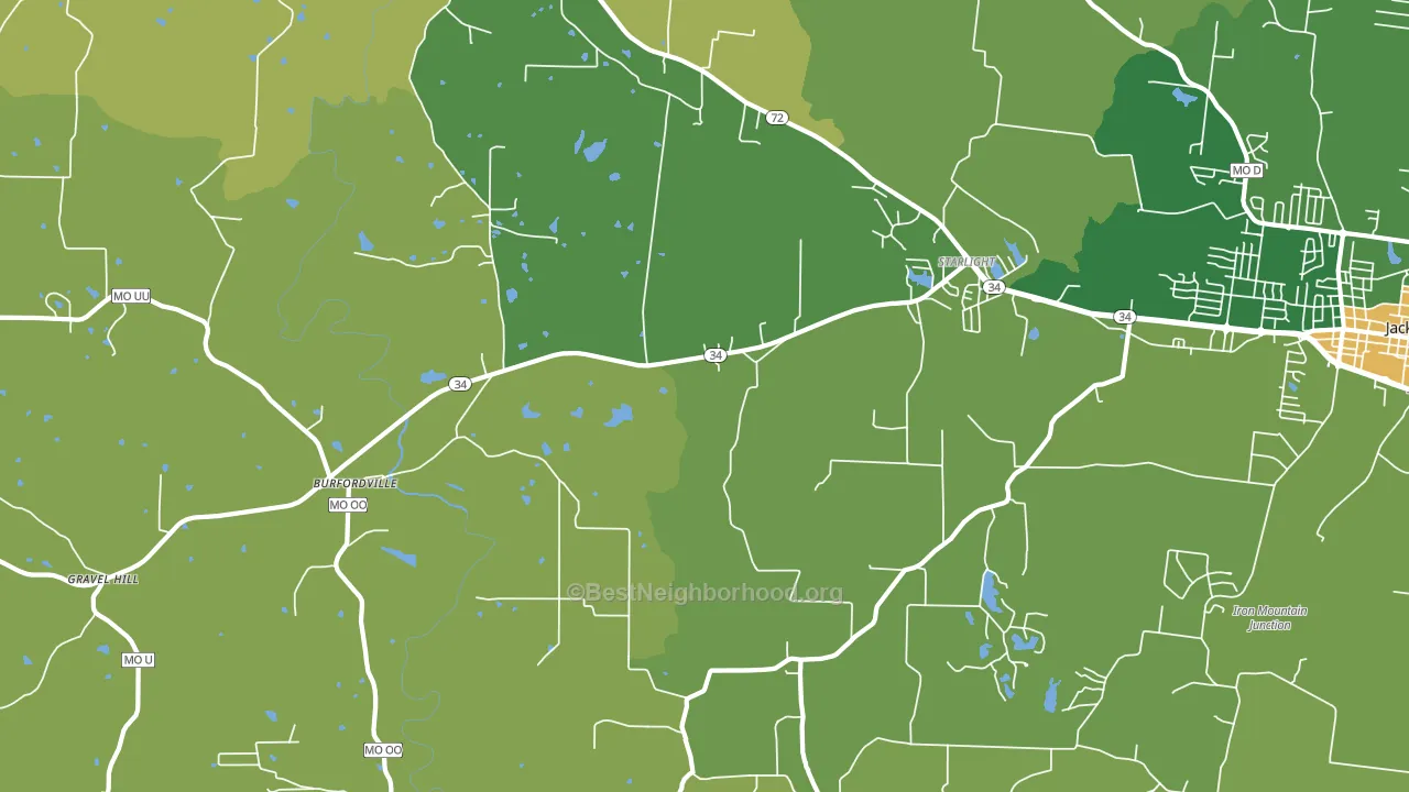 Burfordville, MO block-group voter-turnout map