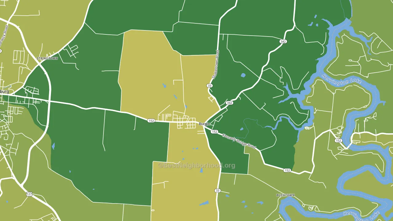 Burgin, KY block-group voter-turnout map