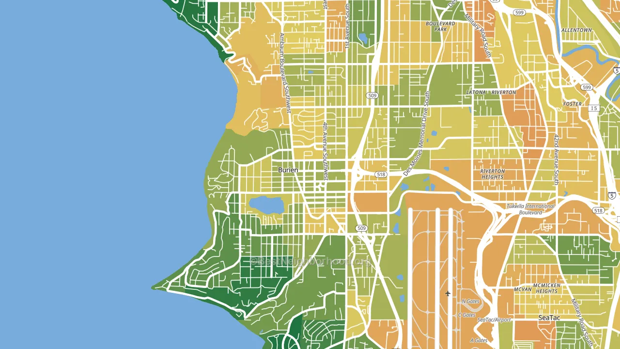 Burien, WA block-group voter-turnout map
