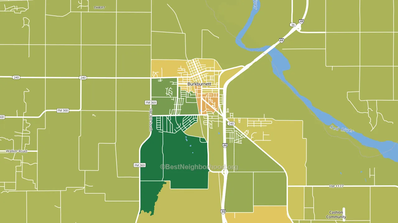 Burkburnett, TX block-group voter-turnout map