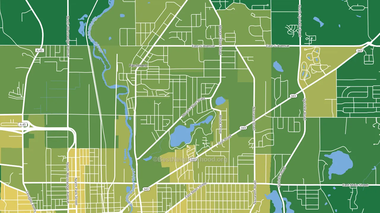 Burke Acres, Kalamazoo, MI block-group voter-turnout map