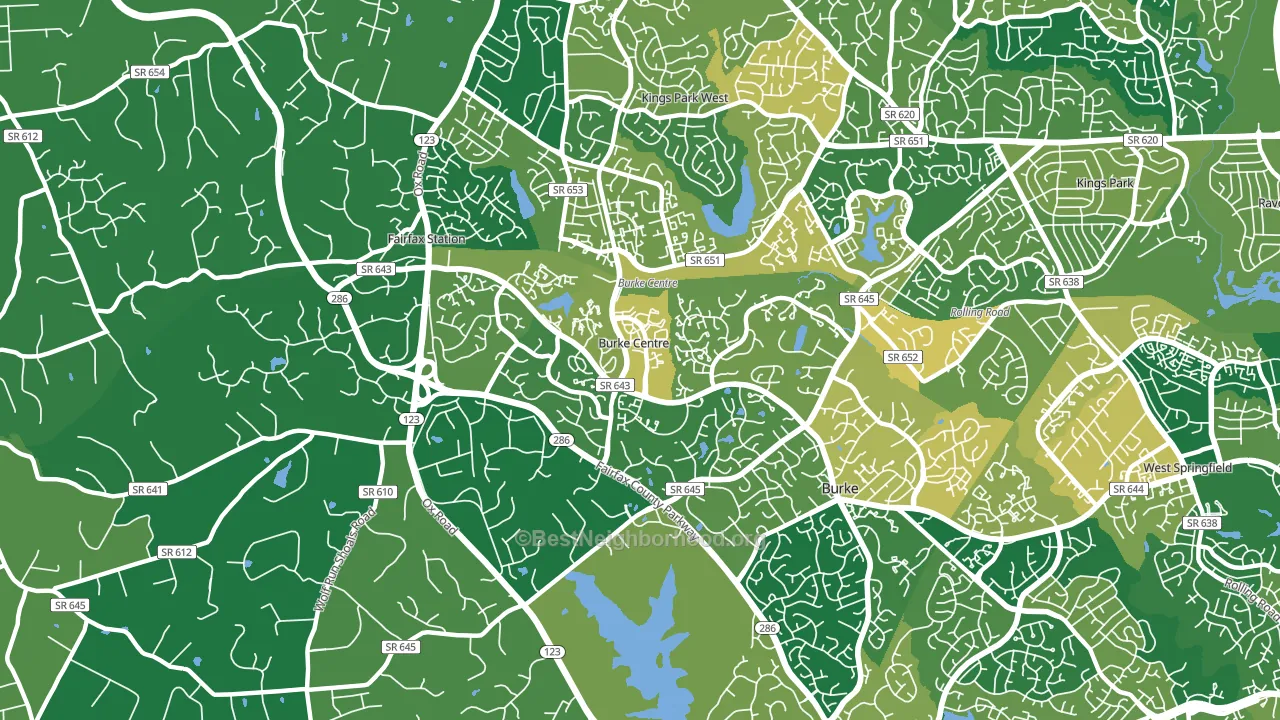 Burke Centre, VA block-group voter-turnout map