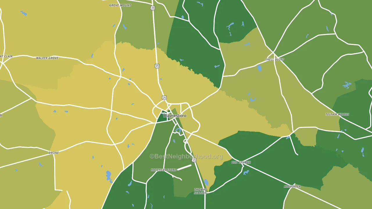 Burke County, GA block-group voter-turnout map