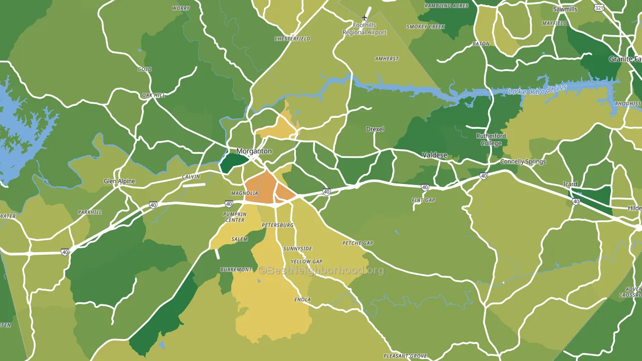 Burke County, NC block-group voter-turnout map
