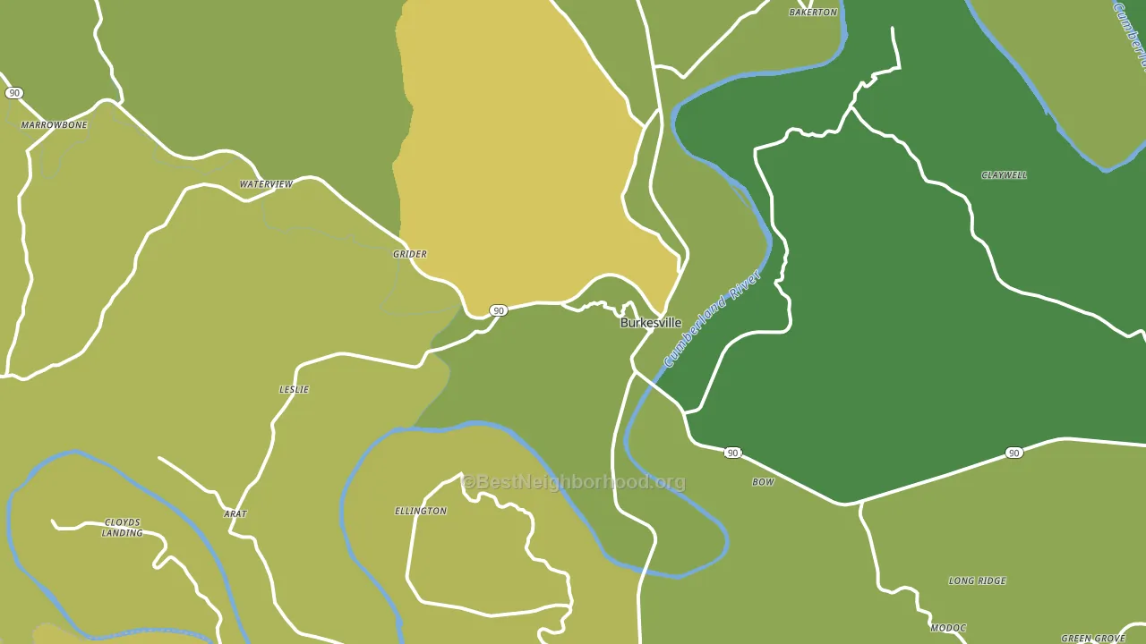 Burkesville, KY block-group voter-turnout map