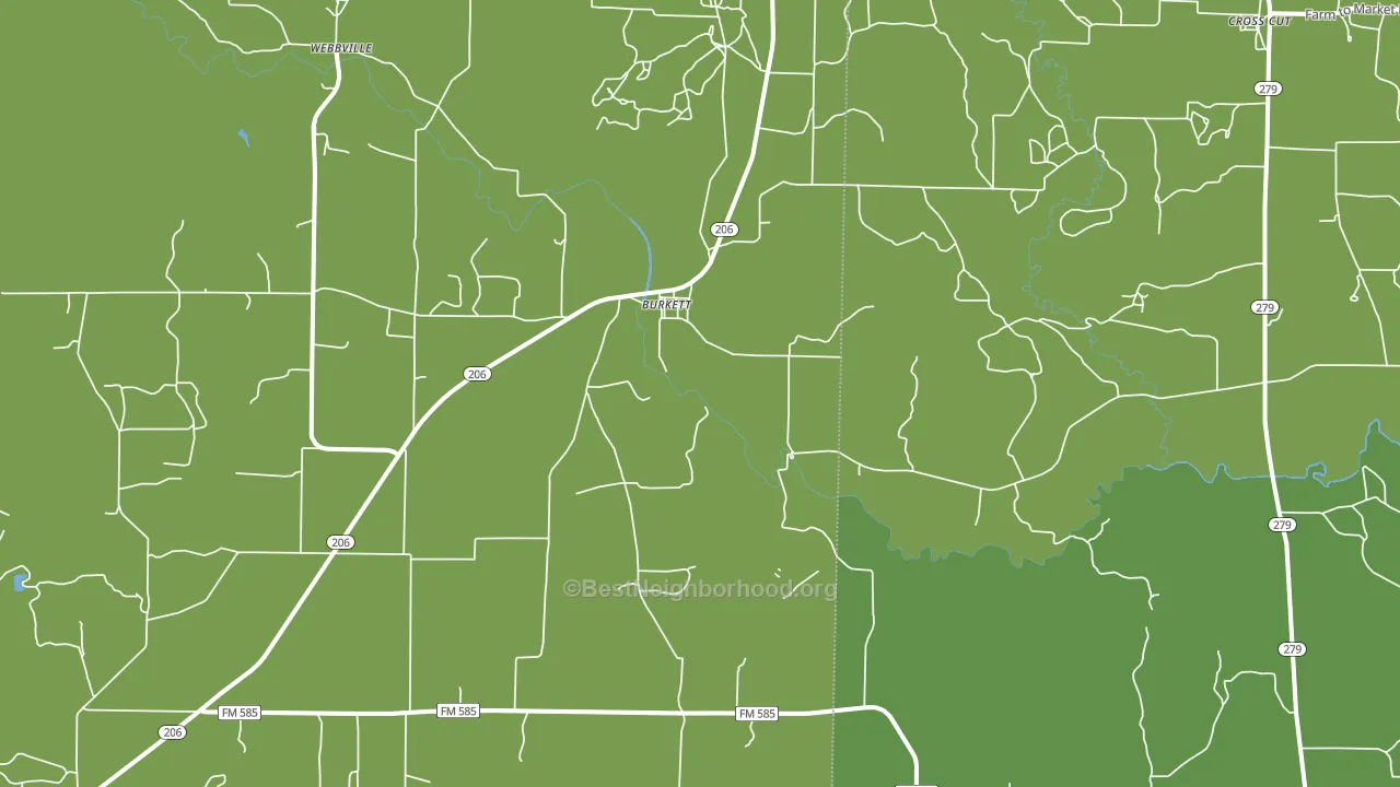 Burkett, TX block-group voter-turnout map