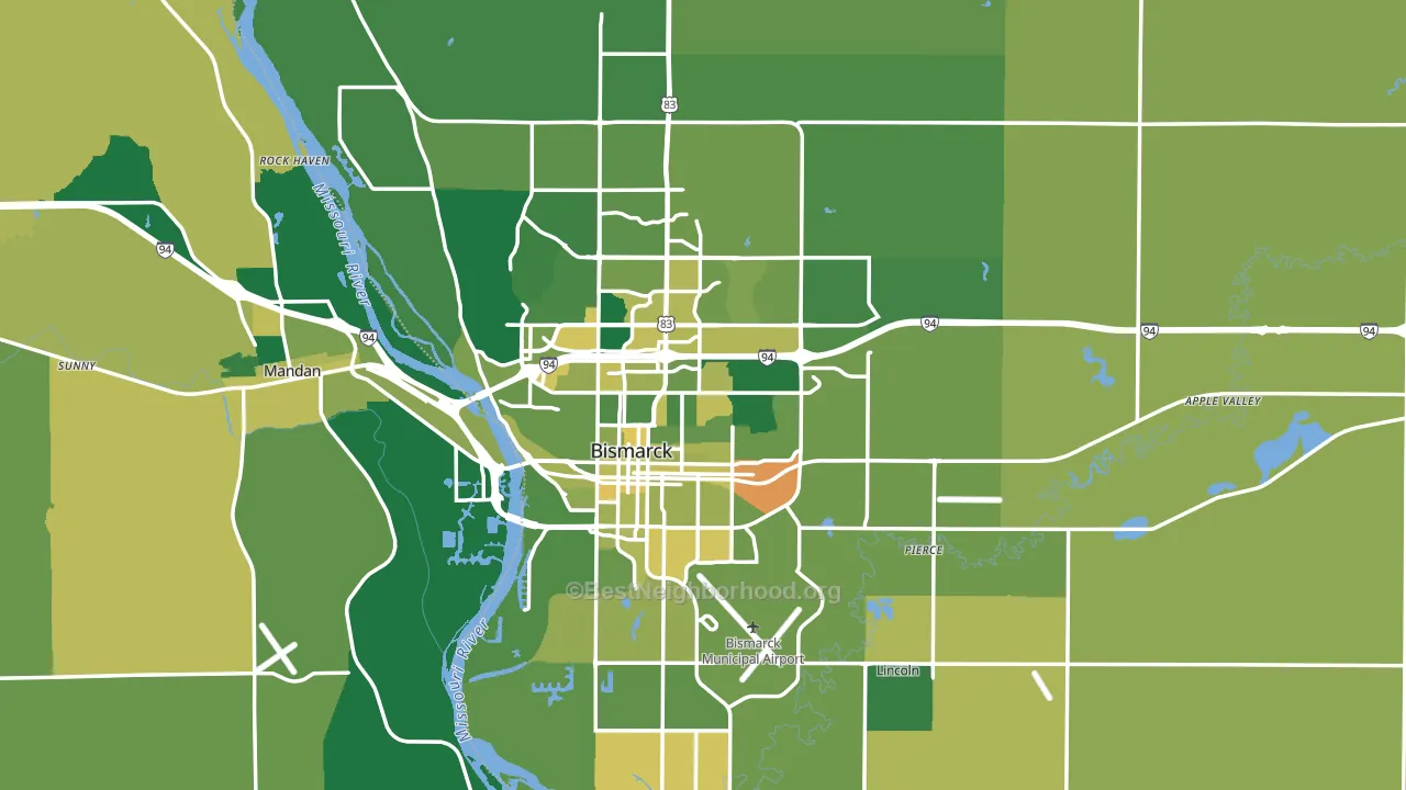 Burleigh County, ND block-group voter-turnout map