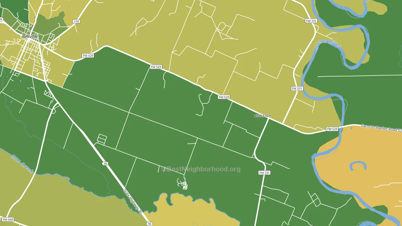 Burleigh, TX block-group voter-turnout map