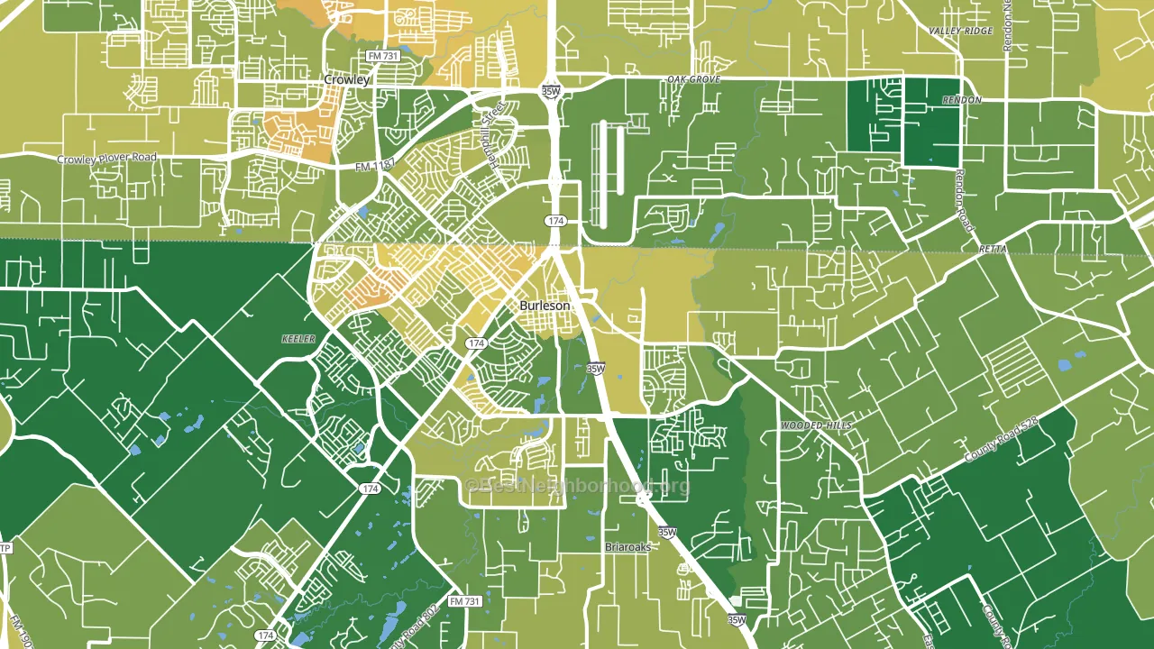 Burleson, TX block-group voter-turnout map