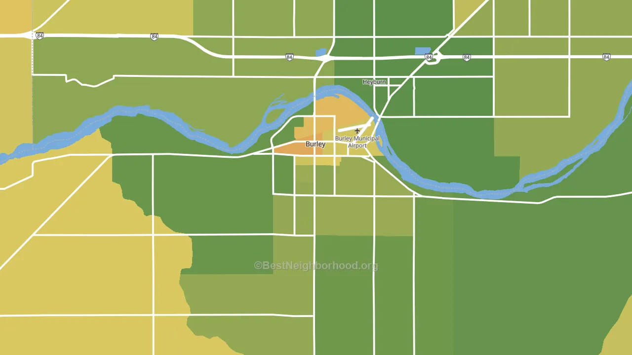 Burley, ID block-group voter-turnout map