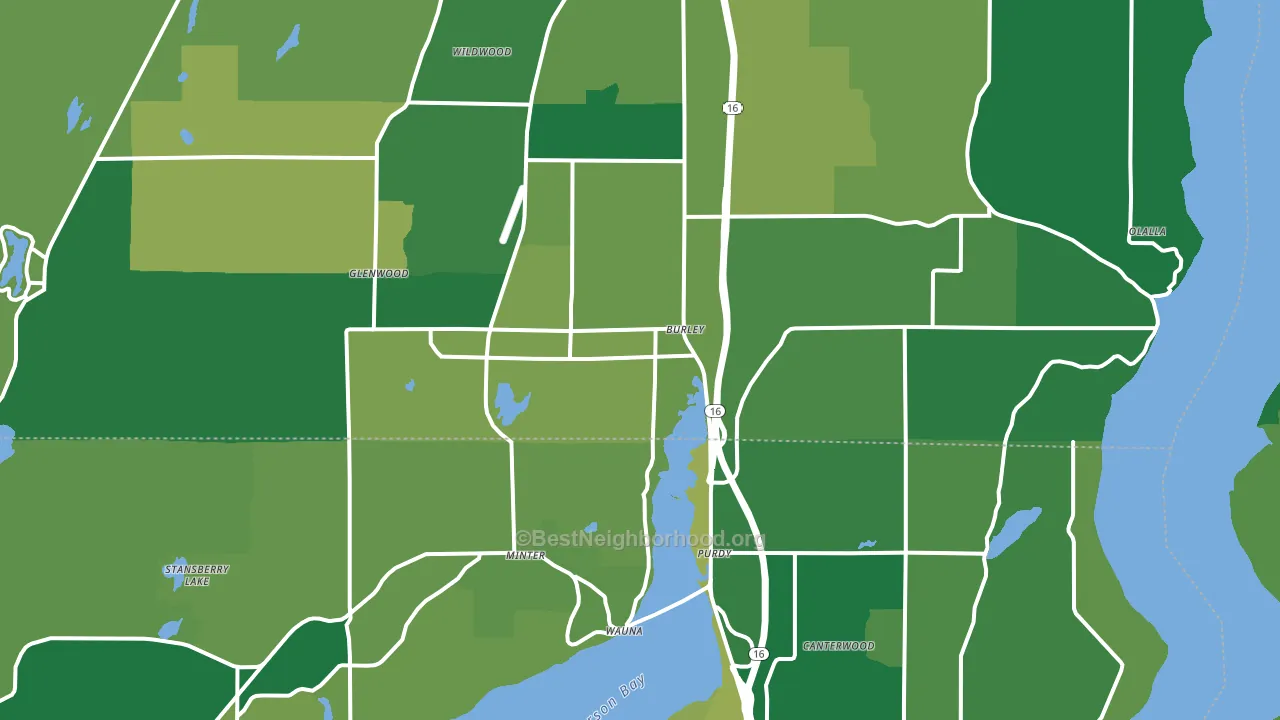 Burley, WA block-group voter-turnout map