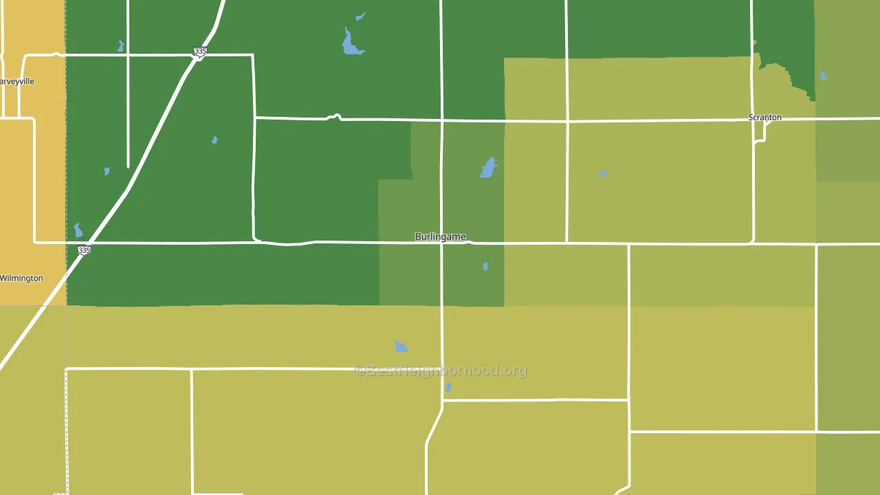 Burlingame, KS block-group voter-turnout map