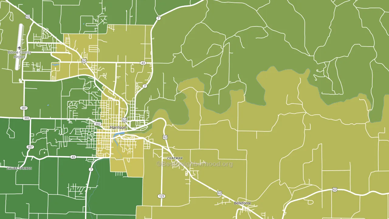 Burlington, AR block-group voter-turnout map