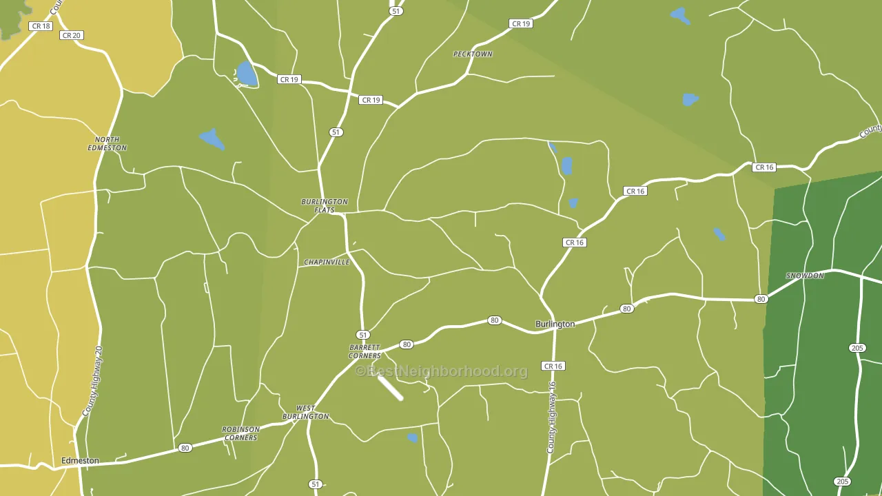 Burlington Flats, NY block-group voter-turnout map