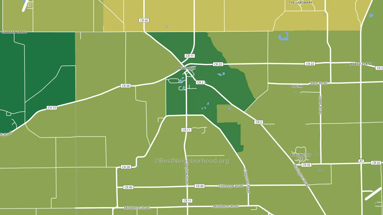 Burlington, IL block-group voter-turnout map