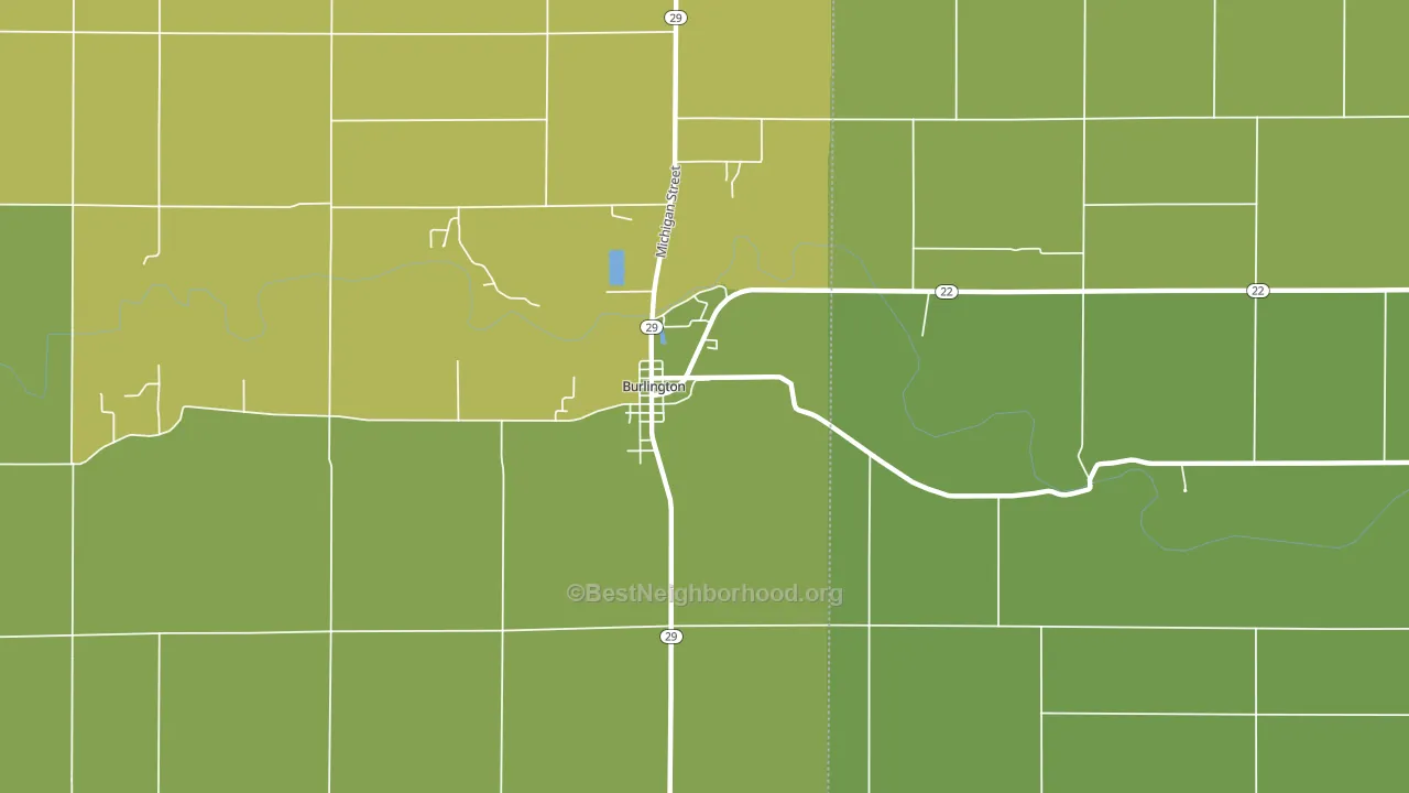 Burlington, IN block-group voter-turnout map