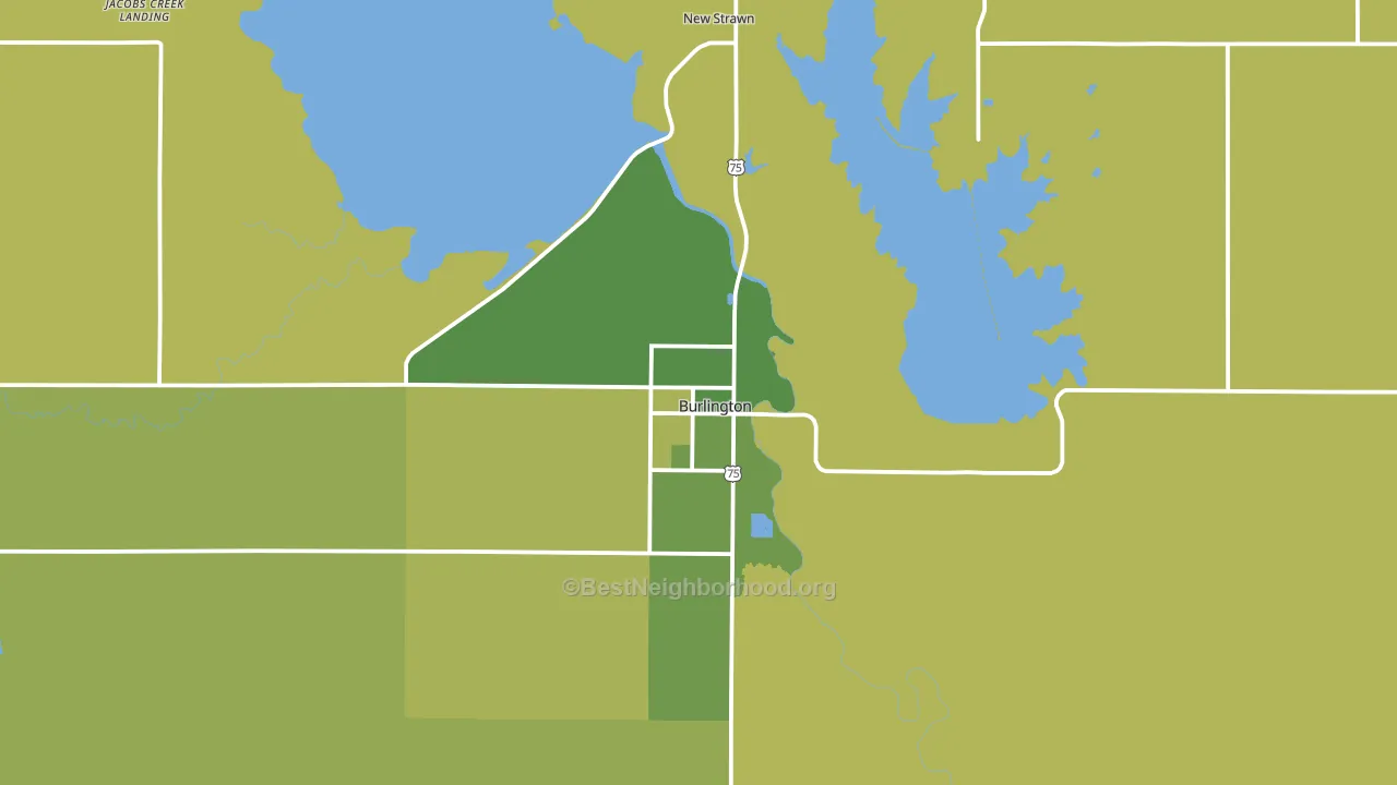 Burlington, KS block-group voter-turnout map