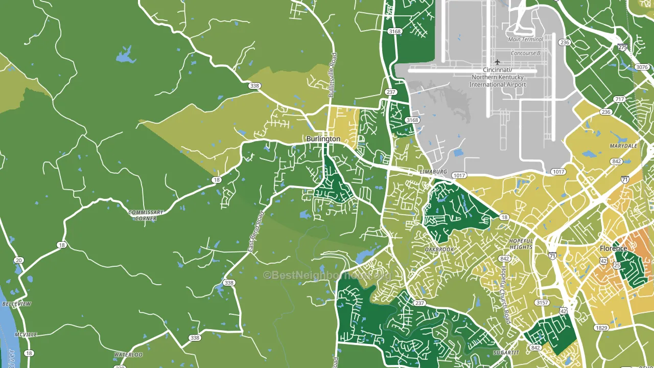 Burlington, KY block-group voter-turnout map