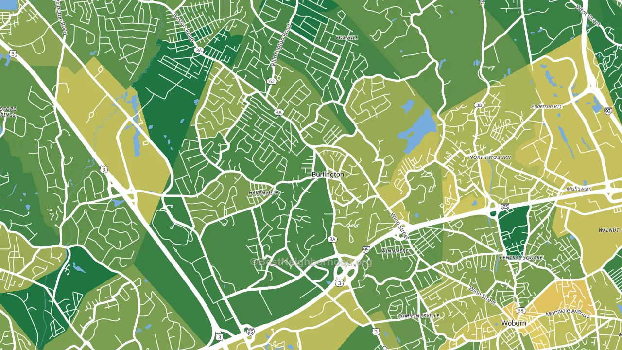 Burlington, MA block-group voter-turnout map
